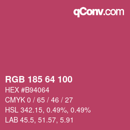 Color code: RGB 185 64 100 | qconv.com