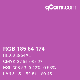 Code couleur: RGB 185 84 174 | qconv.com