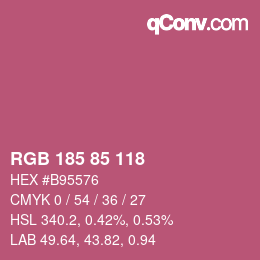 Código de color: RGB 185 85 118 | qconv.com