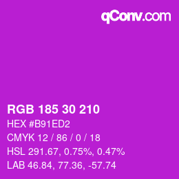 Color code: RGB 185 30 210 | qconv.com