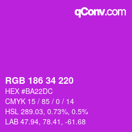 Code couleur: RGB 186 34 220 | qconv.com