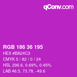 カラーコード: RGB 186 36 195 | qconv.com