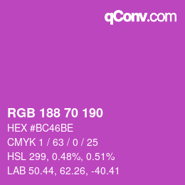 Code couleur: RGB 188 70 190 | qconv.com