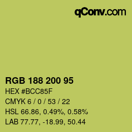 Farbcode: RGB 188 200 95 | qconv.com