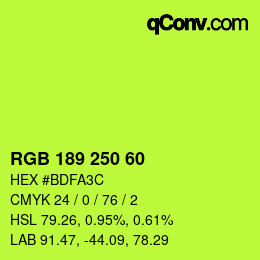 Código de color: RGB 189 250 60 | qconv.com