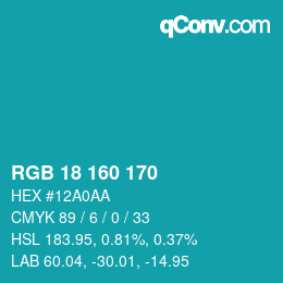 Code couleur: RGB 18 160 170 | qconv.com