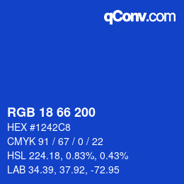 Color code: RGB 18 66 200 | qconv.com