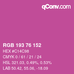 Color code: RGB 193 76 152 | qconv.com