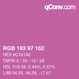 Color code: RGB 193 97 162 | qconv.com