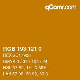 Farbcode: RGB 193 121 0 | qconv.com