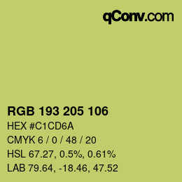 Color code: RGB 193 205 106 | qconv.com