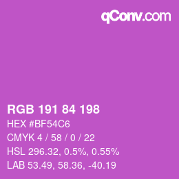 Code couleur: RGB 191 84 198 | qconv.com