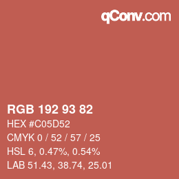 Farbcode: RGB 192 93 82 | qconv.com