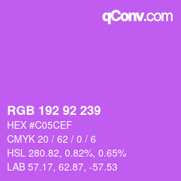 Código de color: RGB 192 92 239 | qconv.com