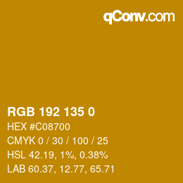 Farbcode: RGB 192 135 0 | qconv.com