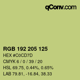 Código de color: RGB 192 205 125 | qconv.com