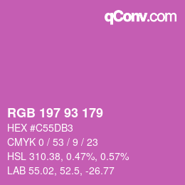 Color code: RGB 197 93 179 | qconv.com