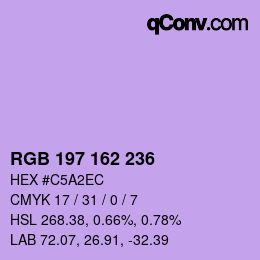 Código de color: RGB 197 162 236 | qconv.com