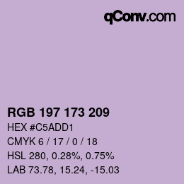 Color code: RGB 197 173 209 | qconv.com