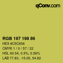 Code couleur: RGB 197 198 86 | qconv.com