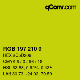 Color code: RGB 197 210 9 | qconv.com