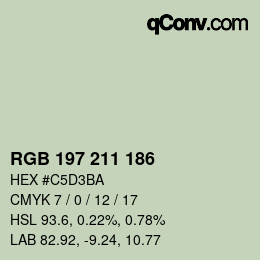 カラーコード: RGB 197 211 186 | qconv.com