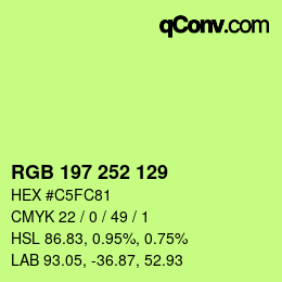 Código de color: RGB 197 252 129 | qconv.com