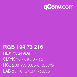 Farbcode: RGB 194 73 216 | qconv.com