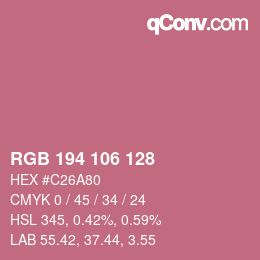 Farbcode: RGB 194 106 128 | qconv.com