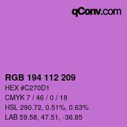 Color code: RGB 194 112 209 | qconv.com