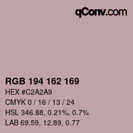 Color code: RGB 194 162 169 | qconv.com