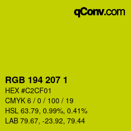 Color code: RGB 194 207 1 | qconv.com