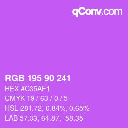 Farbcode: RGB 195 90 241 | qconv.com