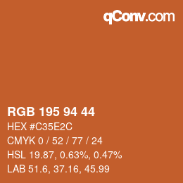 Código de color: RGB 195 94 44 | qconv.com