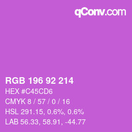 Color code: RGB 196 92 214 | qconv.com