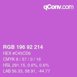 Color code: RGB 196 92 214 | qconv.com