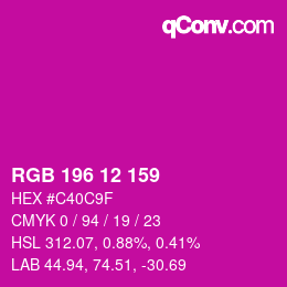 Code couleur: RGB 196 12 159 | qconv.com