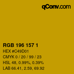 Farbcode: RGB 196 157 1 | qconv.com