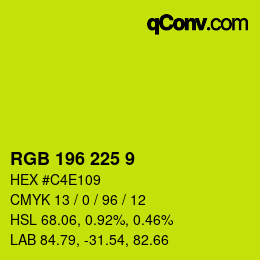 Code couleur: RGB 196 225 9 | qconv.com