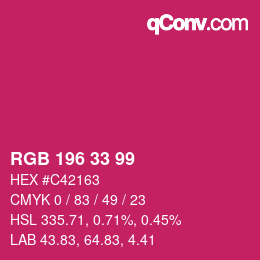 Code couleur: RGB 196 33 99 | qconv.com