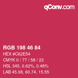 Color code: RGB 198 46 84 | qconv.com