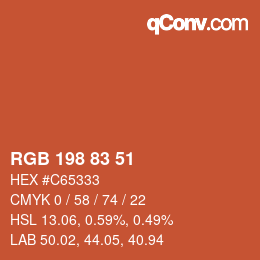 Código de color: RGB 198 83 51 | qconv.com