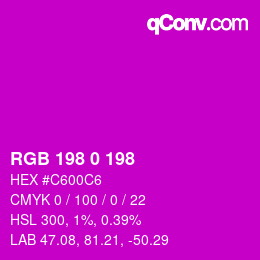 Código de color: RGB 198 0 198 | qconv.com