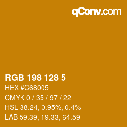 Farbcode: RGB 198 128 5 | qconv.com