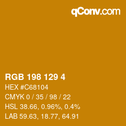 Color code: RGB 198 129 4 | qconv.com