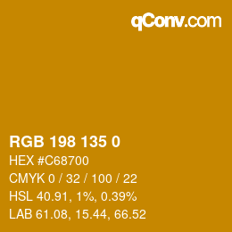 Code couleur: RGB 198 135 0 | qconv.com