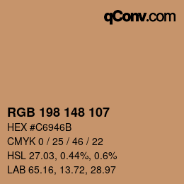 Code couleur: RGB 198 148 107 | qconv.com