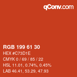 Código de color: RGB 199 61 30 | qconv.com