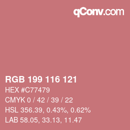 Código de color: RGB 199 116 121 | qconv.com