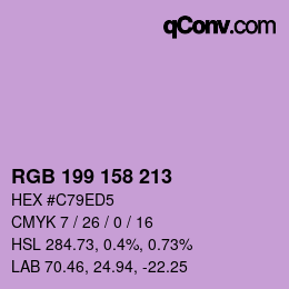 Código de color: RGB 199 158 213 | qconv.com